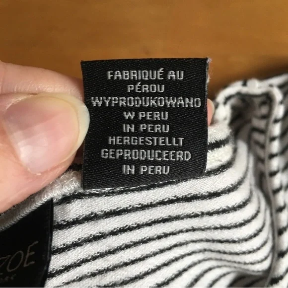 Rachel Zoe Striped Tee, White, Black, Size M - Picture 7 of 14